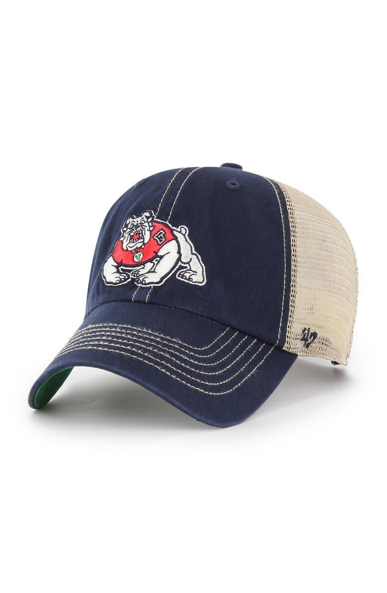 '47 Men's '47 Navy Fresno State Bulldogs Trawler Trucker Snapback Hat, Main, color, 