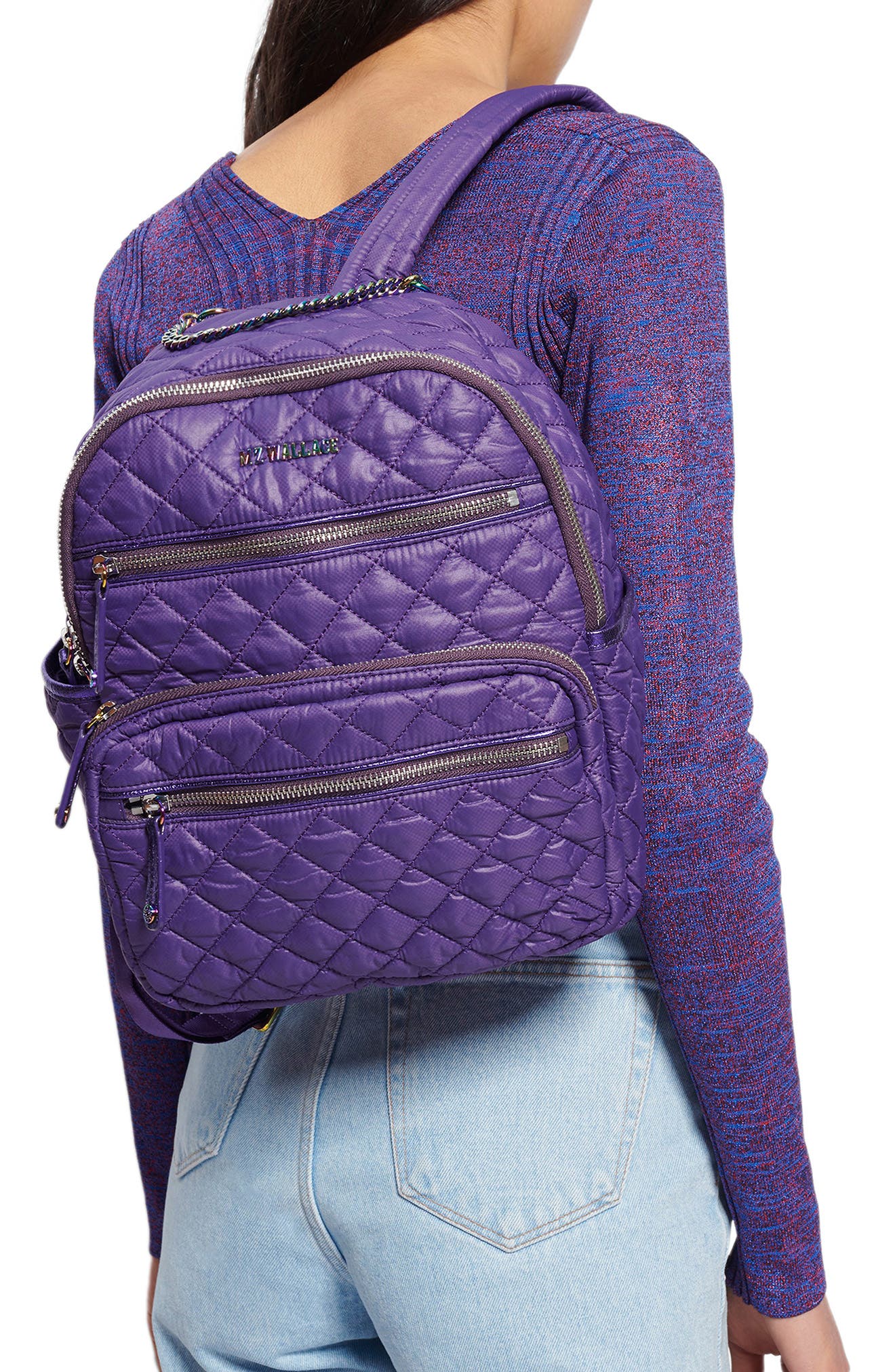 MZ Wallace Small Crosby Quilted Backpack, Alternate, color, 