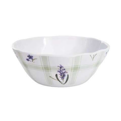 Lavender Plaid Novelty Set of 2 Dinnerware Serving Bowls