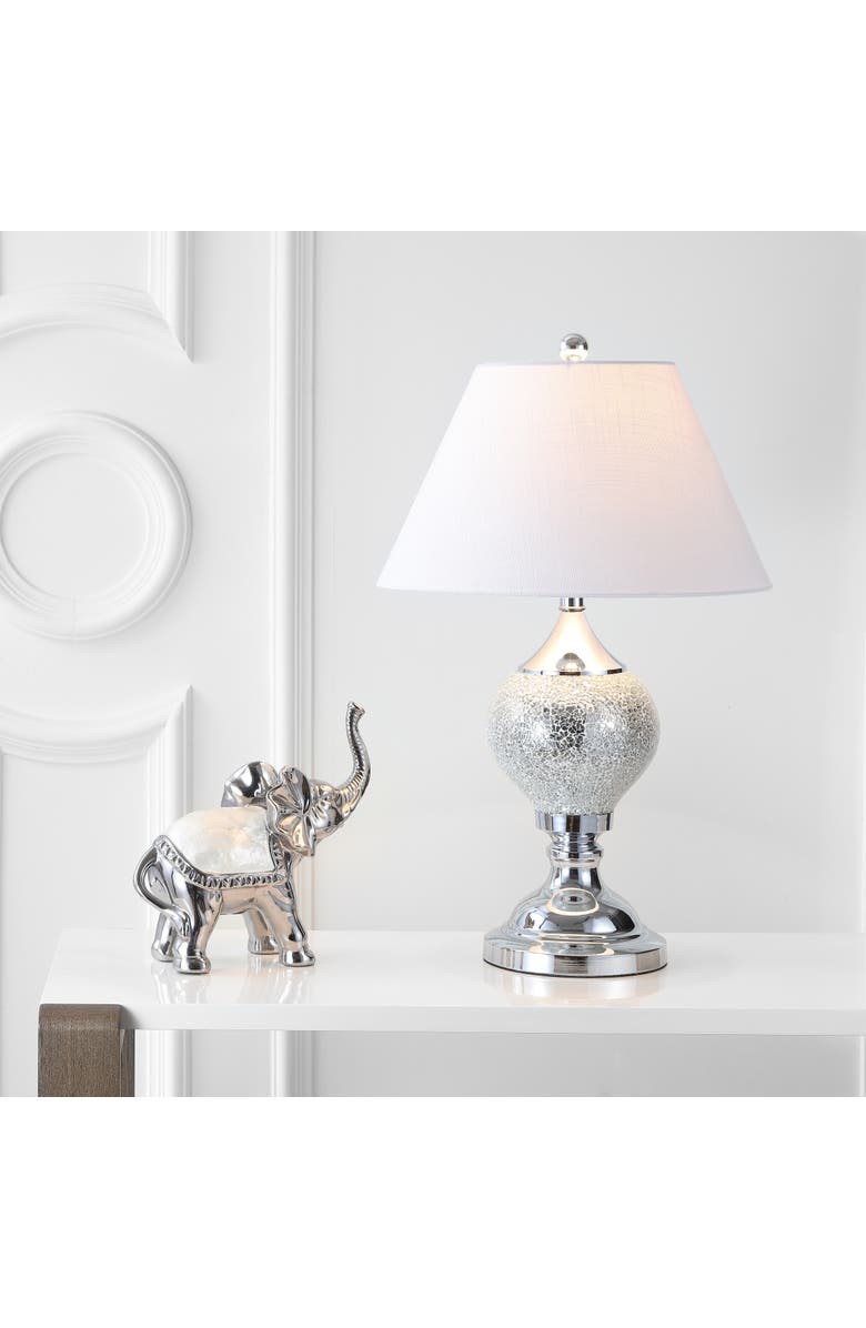 JONATHAN Y Louise Mirrored LED Table Lamp, Main, color, Silver/Chrome