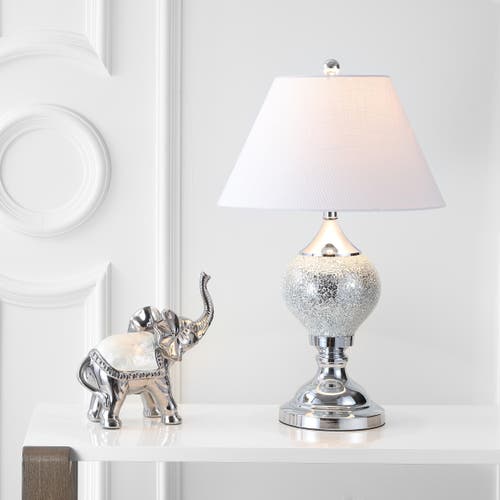 Jonathan Y Louise Mirrored Led Table Lamp In Silver/chrome