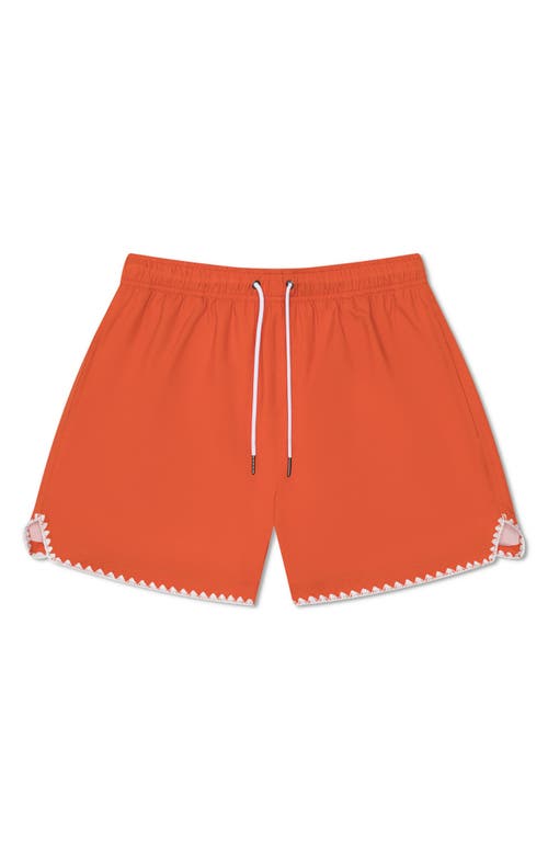 Mavrans Stitch Waterproof Swim Trunks In Orange