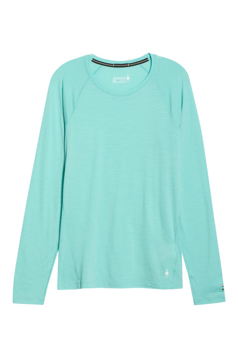 All Season Merino Wool Blend Base Layer Crew Top, Alternate, color, PACIFIC BLUE