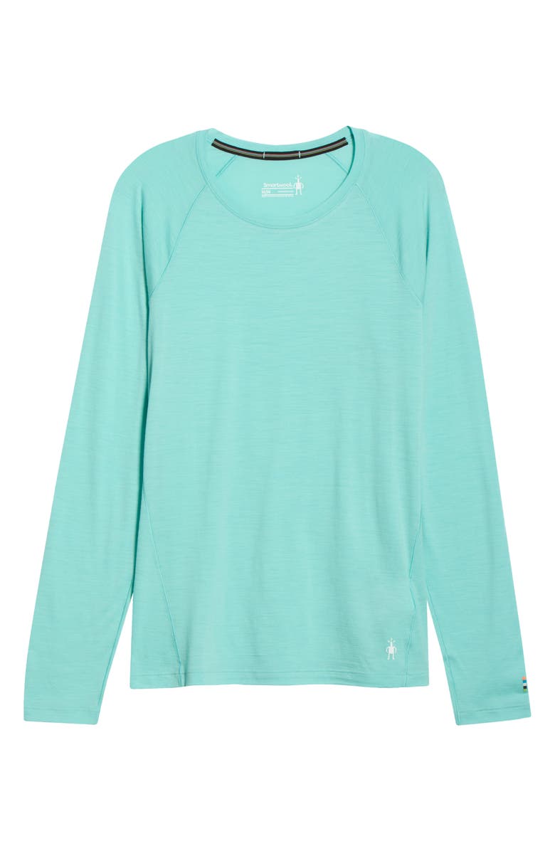 Smartwool All Season Merino Wool Blend Base Layer Crew Top, Main, color, Pacific Blue