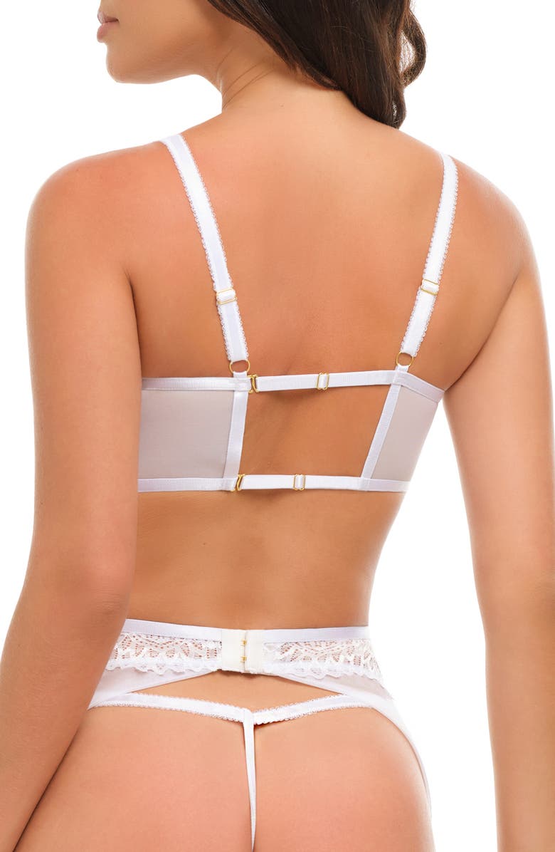 Oh La La Cheri Clarinda Open Cup Underwire Bra, Garter Belt & Thong Set, Alternate, color,