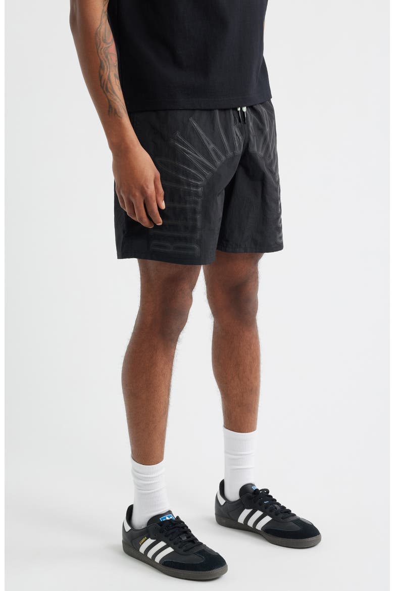 BB Sunrise Drawstring Nylon Shorts, Alternate, color, BLACK