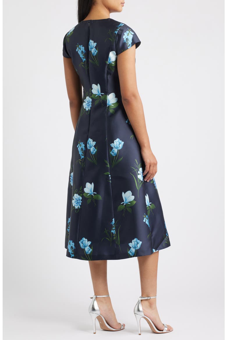 Jackie Print Flare Midi Dress, Alternate, color, NIGHT SKY BLUE OCULATA