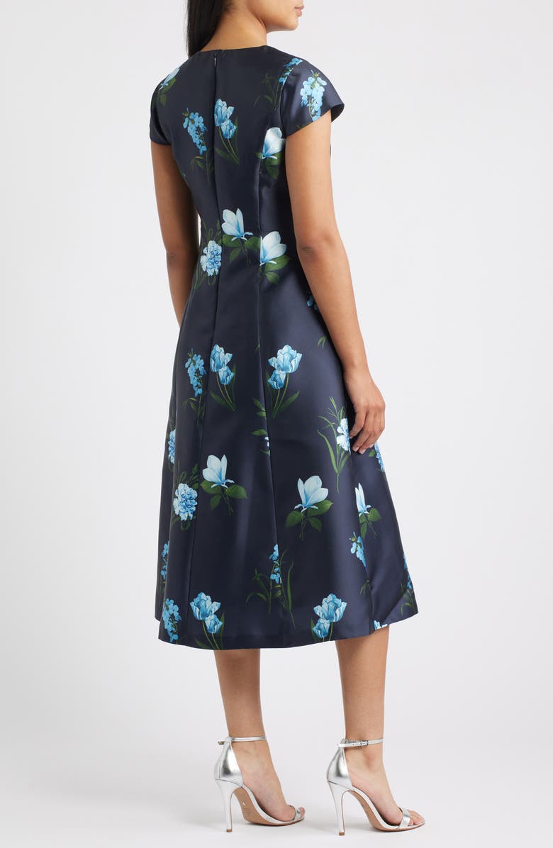 Sachin & Babi Jackie Print Flare Midi Dress, Alternate, color, Night Sky Blue Oculata