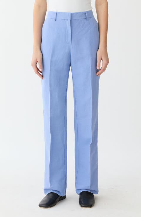 Gates Silk & Linen Straight Leg Pants