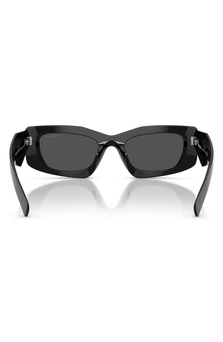 Prada 51mm Rectangular Sunglasses, Alternate, color, Black / Dark Grey