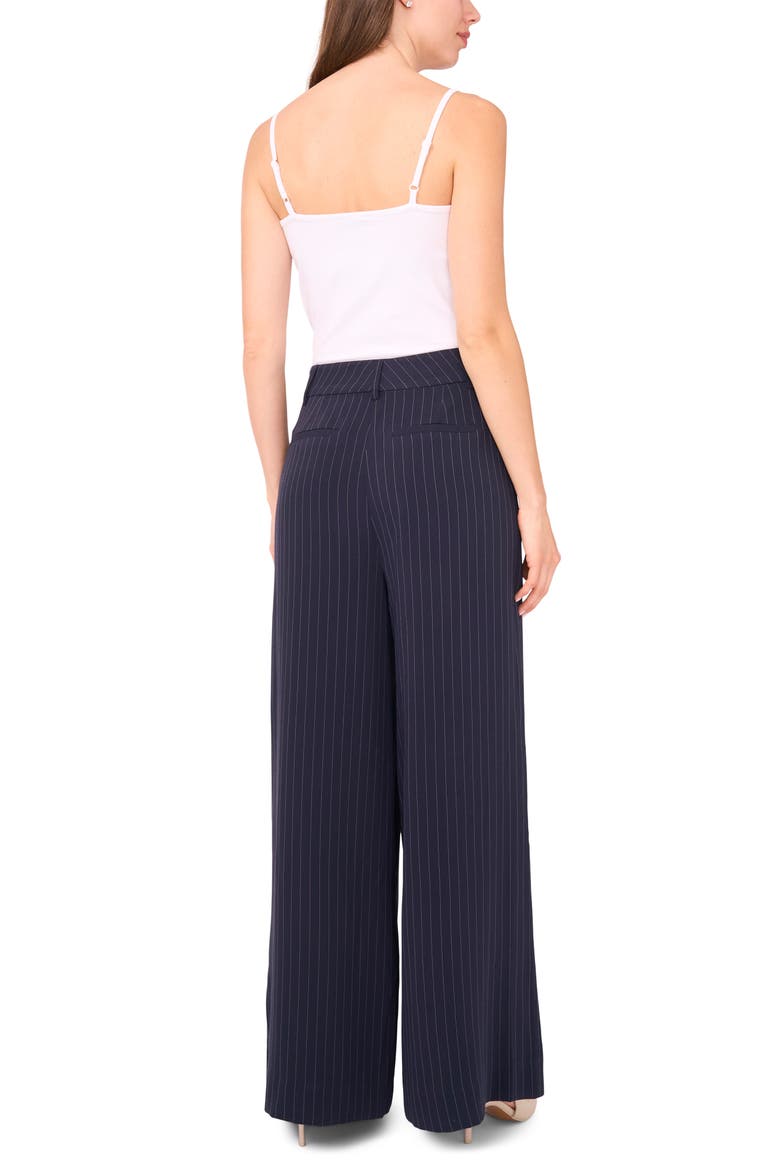 Zip Front Pinstripe Wide Leg Pants, Alternate, color, NAVY DEPTHS