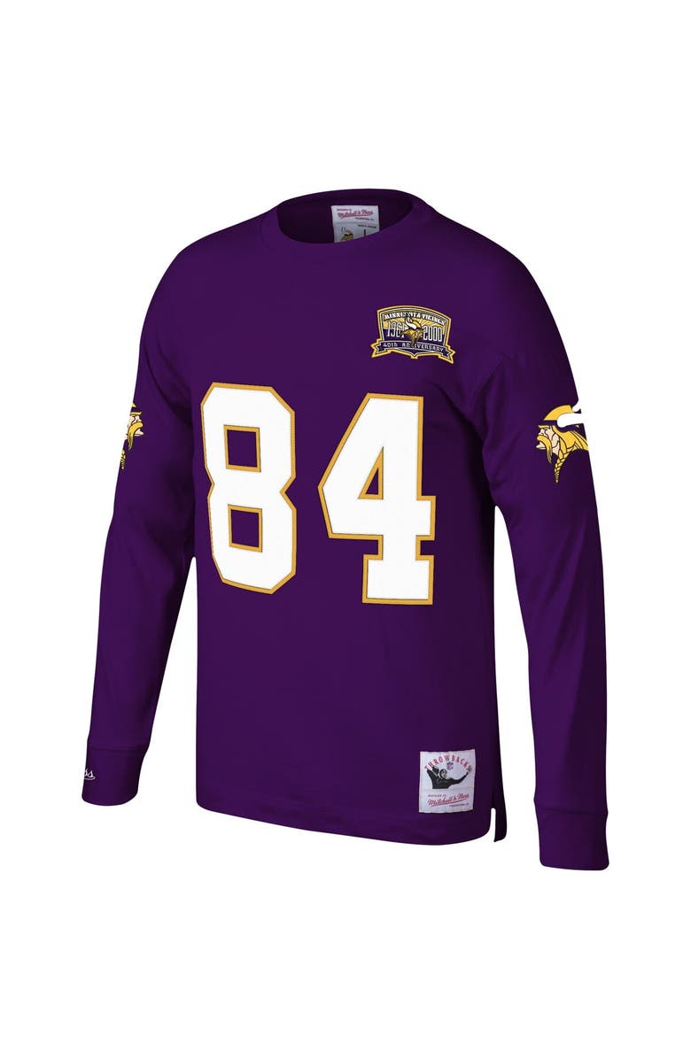 Mitchell & Ness Men's Mitchell & Ness Randy Moss Purple Minnesota Vikings Big & Tall Retired Player Name & Number Long Sleeve Top, Alternate, color, Purple