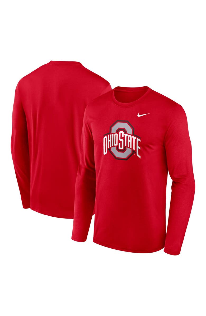 Nike Men's Nike Scarlet Ohio State Buckeyes Primetime Primary Legend Long Sleeve T-Shirt, Main, color, Scarlet