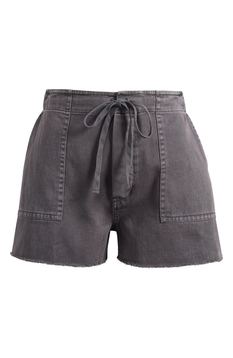 Re/Done Cotton Twill Beach Shorts, Alternate, color, Black