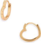 Sterling Forever Liliana Elegant Heart Shaped Huggie Hoop Earrings