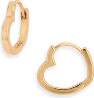 Sterling Forever Liliana Elegant Heart Shaped Huggie Hoop Earrings