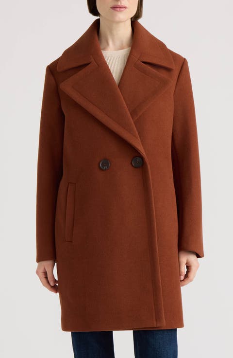 Double Breasted Faux Wool Oversize Coat
