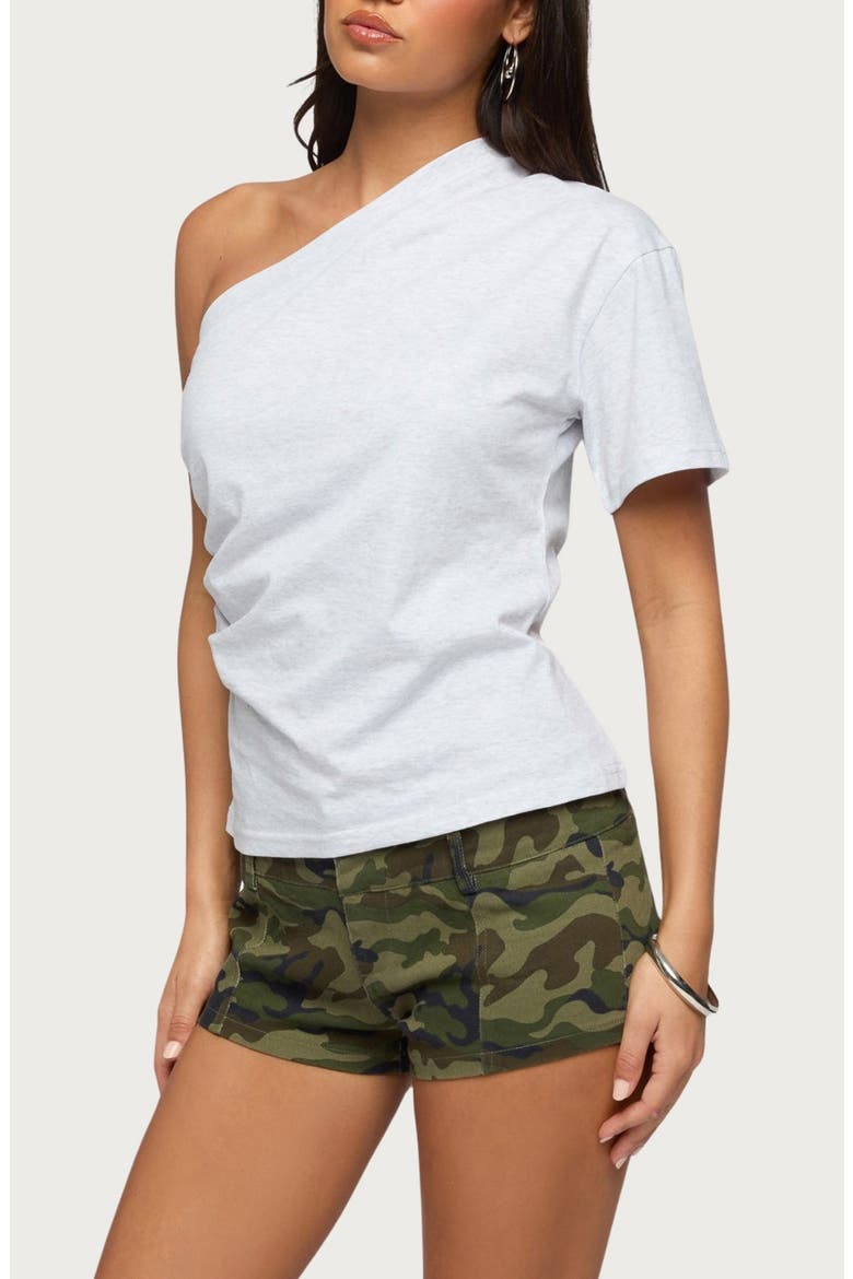 Yurey Gathered One Shoulder Top, Alternate, color, LIGHT-GRAY-MELANGE