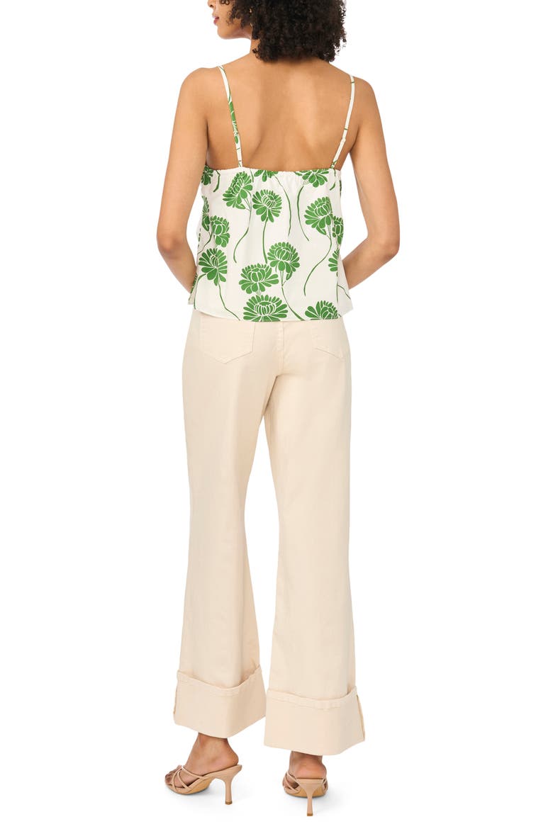 Floral Double Strap Knit Cami, Alternate, color, MOSS