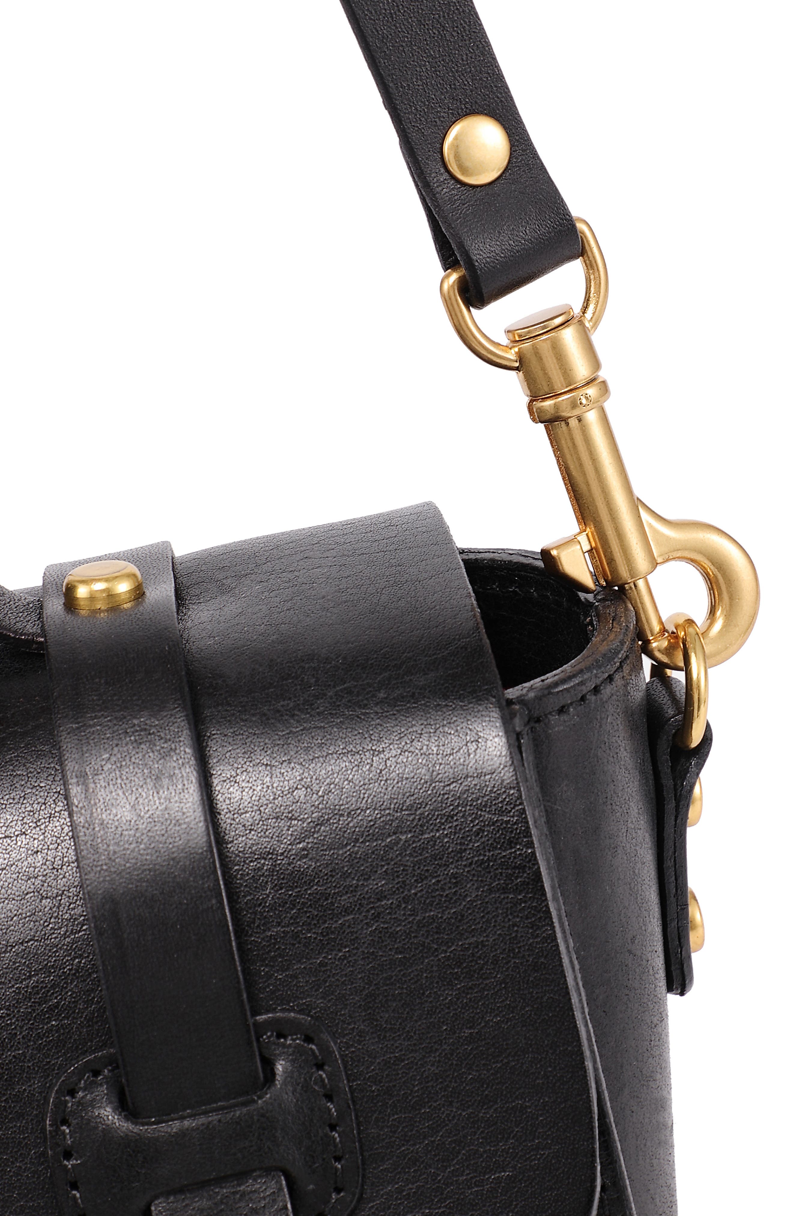 OLD TREND Ficus Leather Mini Satchel, Alternate, color, Black