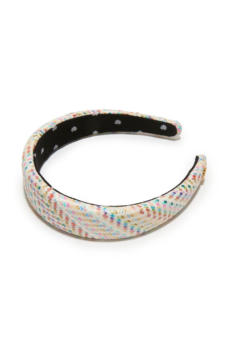 Lele Sadoughi Alice Raffia Medley Headband, Main, color, Rainbow