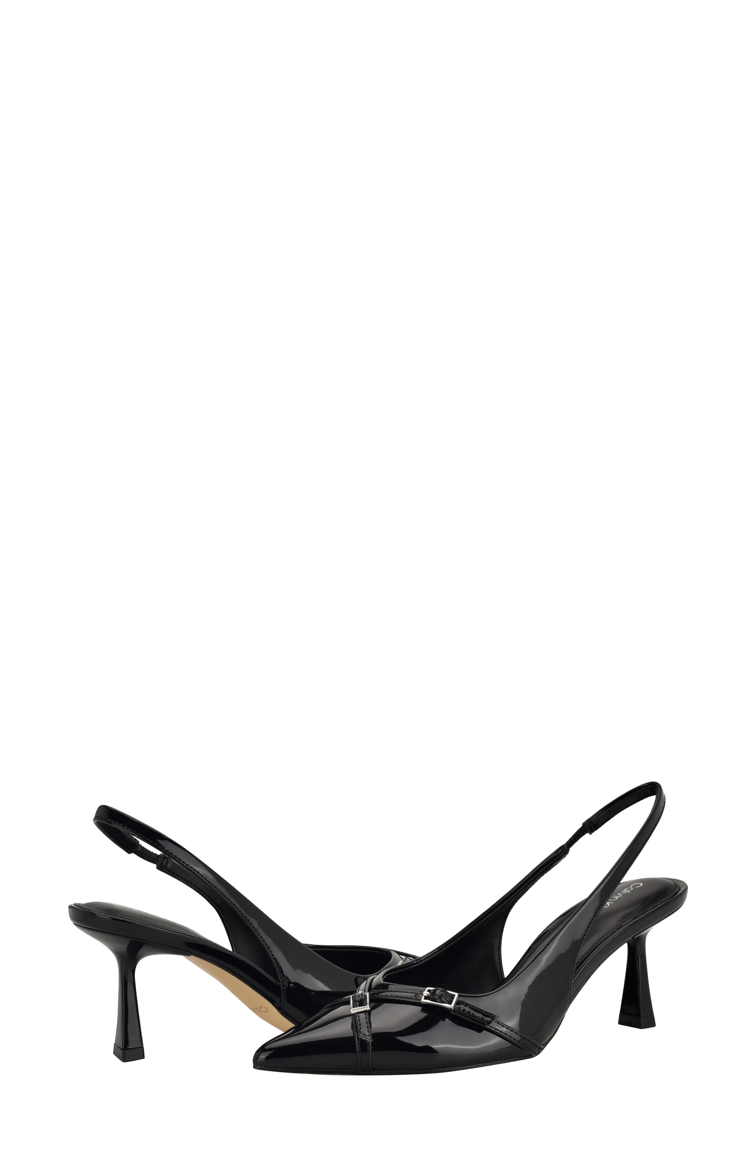 Calvin Klein Tulissa 2 Pointed Toe Slingback Pump, Alternate, color, Black