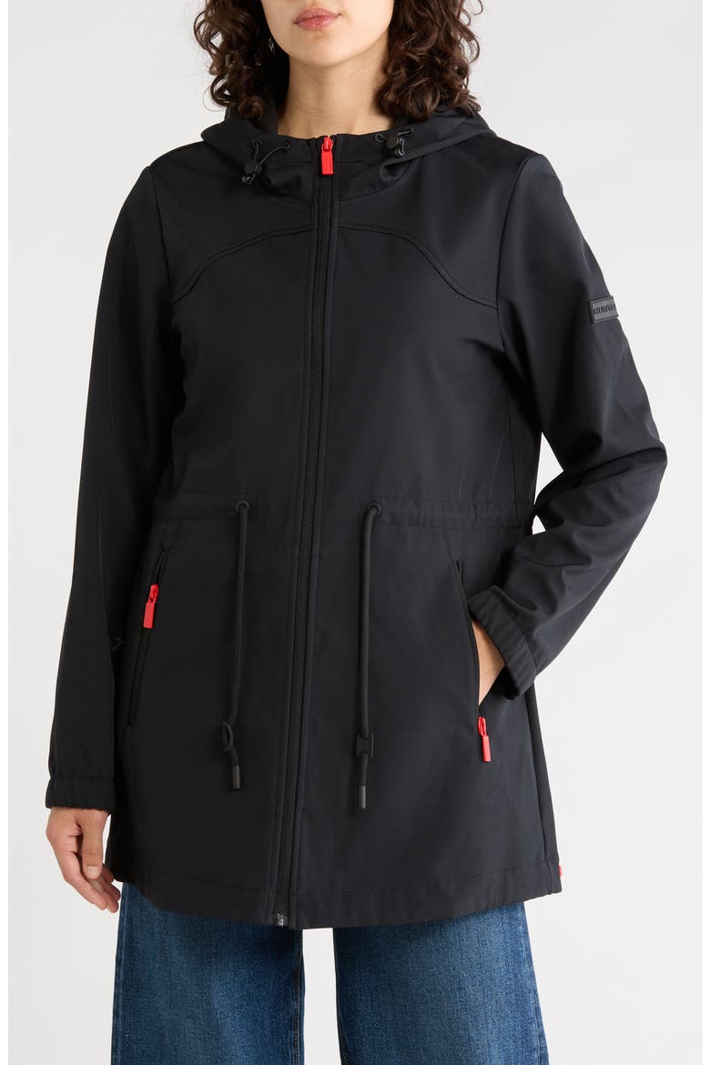 Florence Hooded Softshell Jacket, Main, color, BLACK
