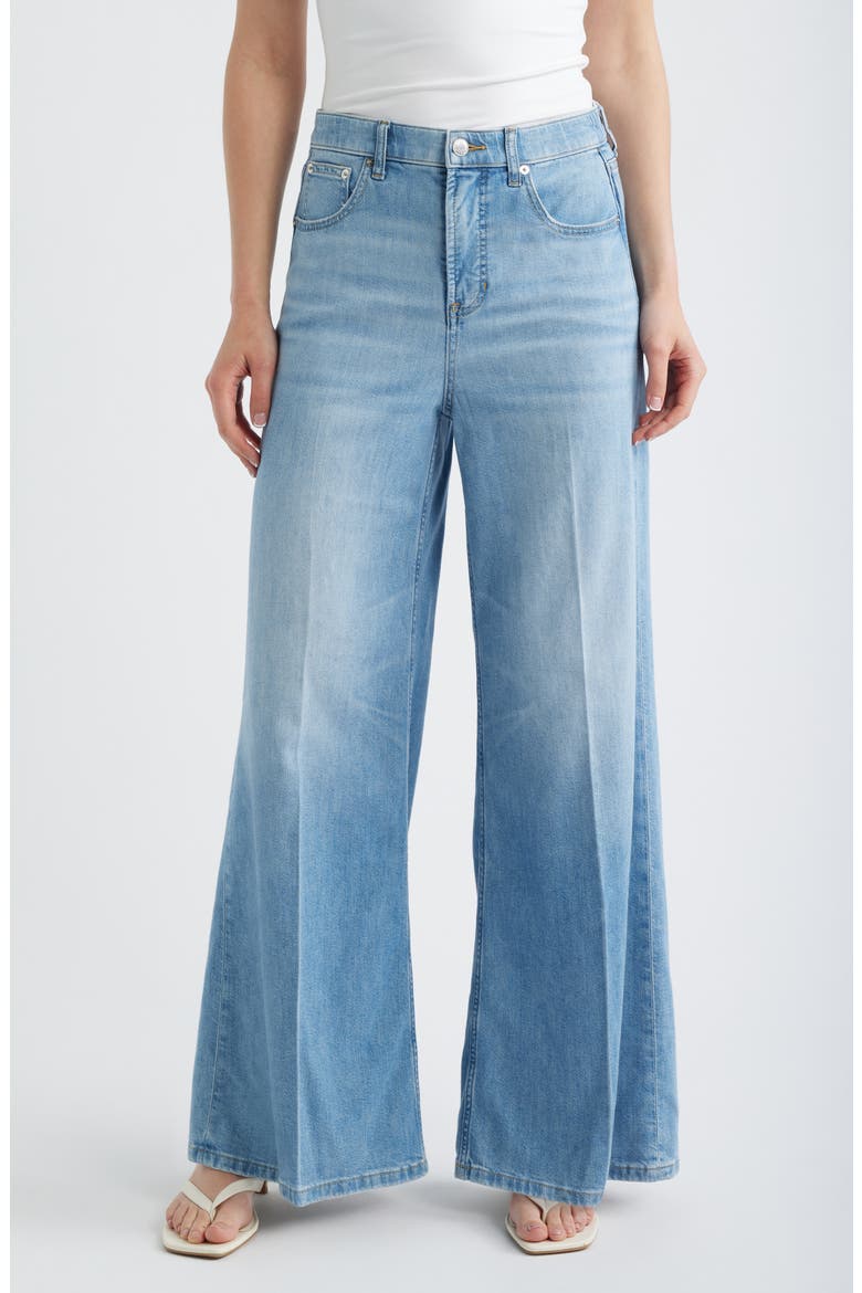 SPANXsupersmooth™ Authentic 360 Lightweight High Waist Super Wide Leg Jeans, Main, color, SEASIDE BLUE