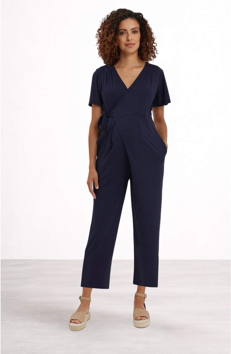 Nom Maternity Lucia Maternity Jumpsuit, Main, color, Navy