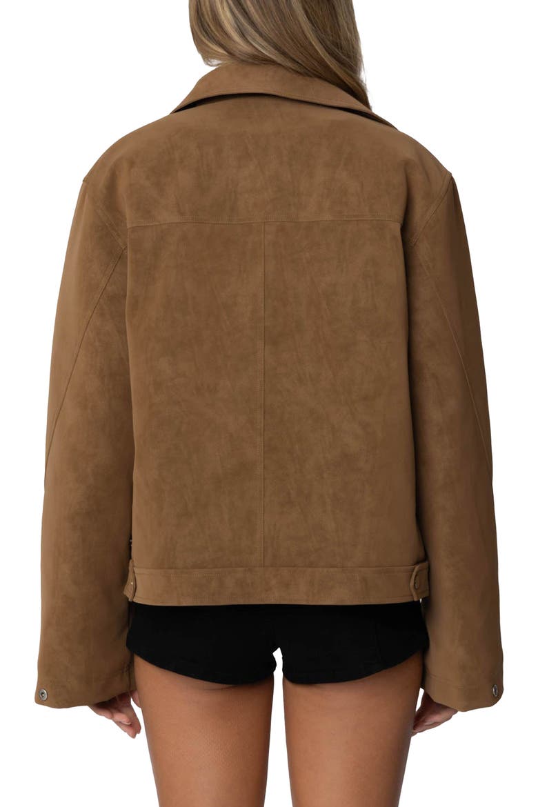 Annabelle Oversize Faux Suede Jacket, Alternate, color, CAMEL