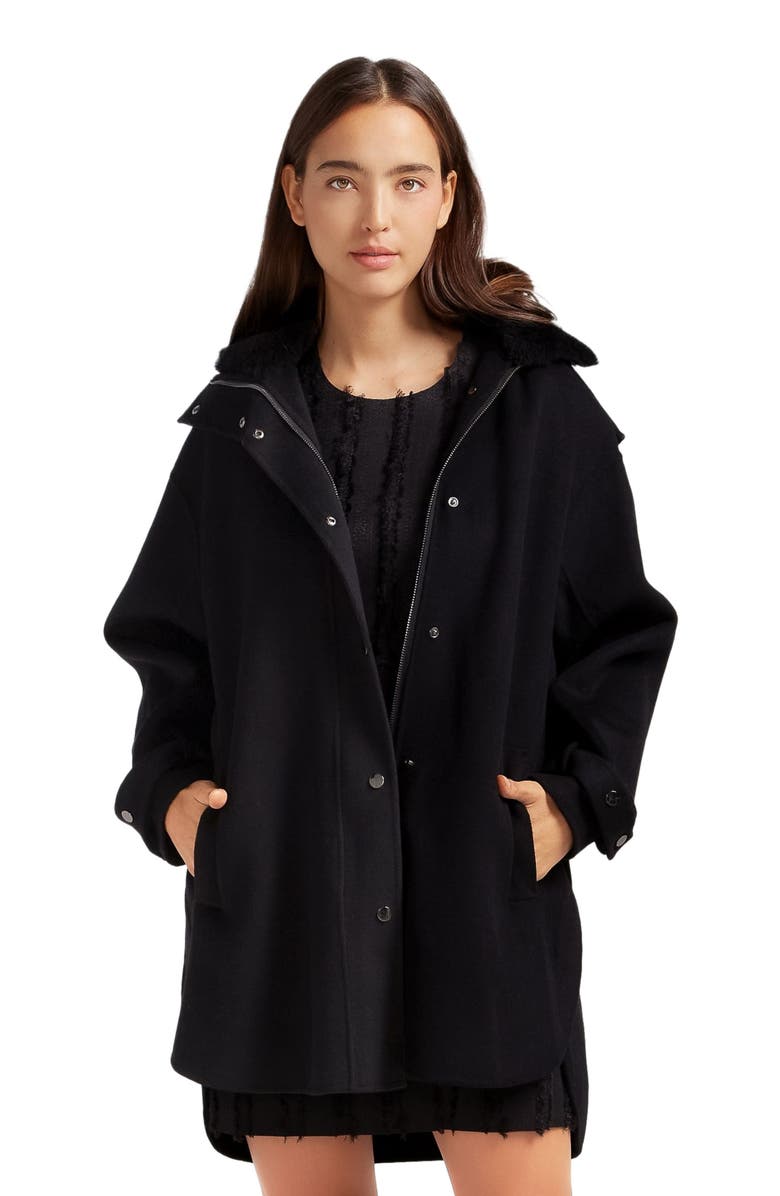 Belle & Bloom Heavy Hearted Detachable Hooded Coat, Alternate, color, Black