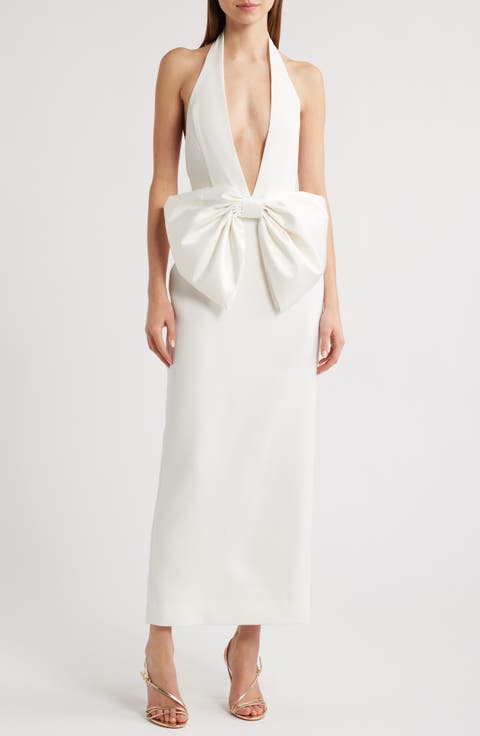 Annique Bow Plunge Cocktail Dress