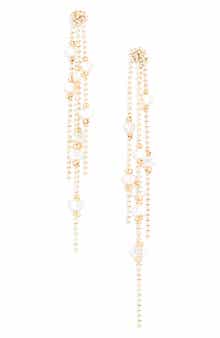 Faux Pearl Tassel Drop Earrings