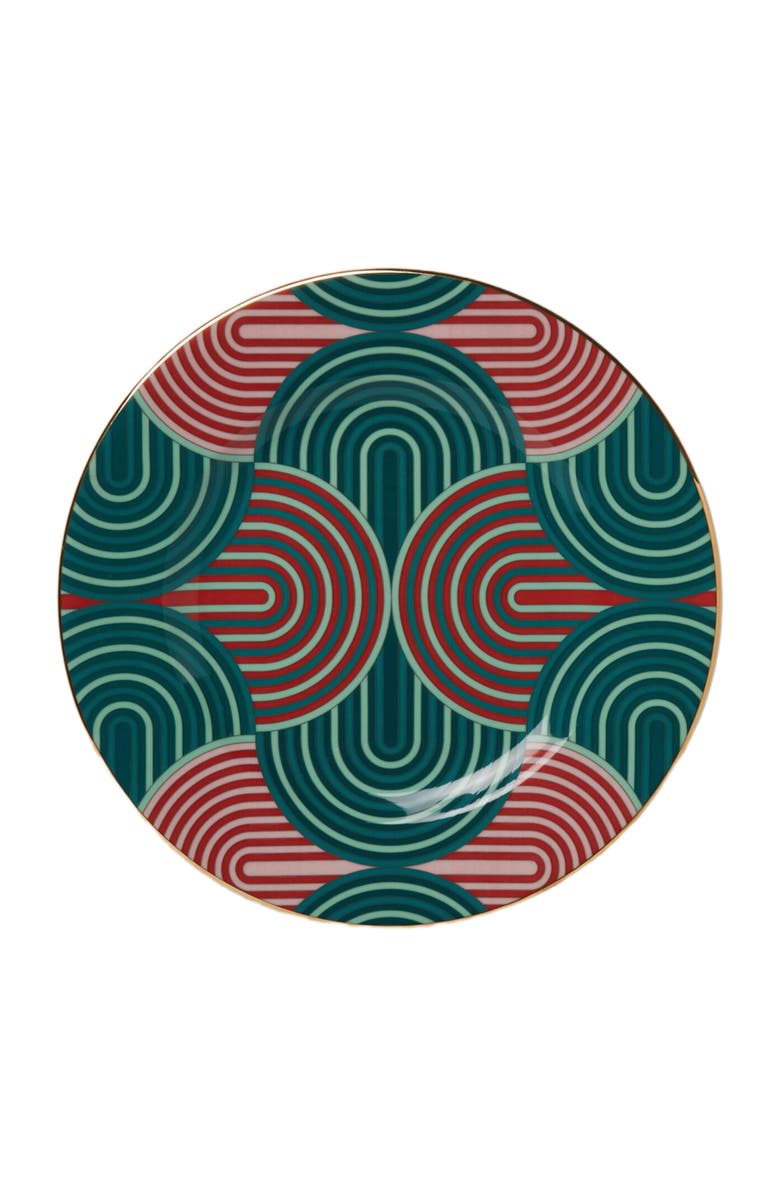 La DoubleJ Dessert Plates Set Of 2 Slinky Verde Green, Alternate, color, Slinky Verde Green