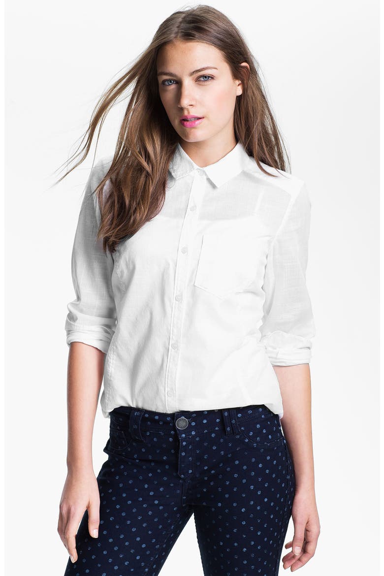 Long Sleeve Shirt, Main, color, WASHED WHITE SLUB