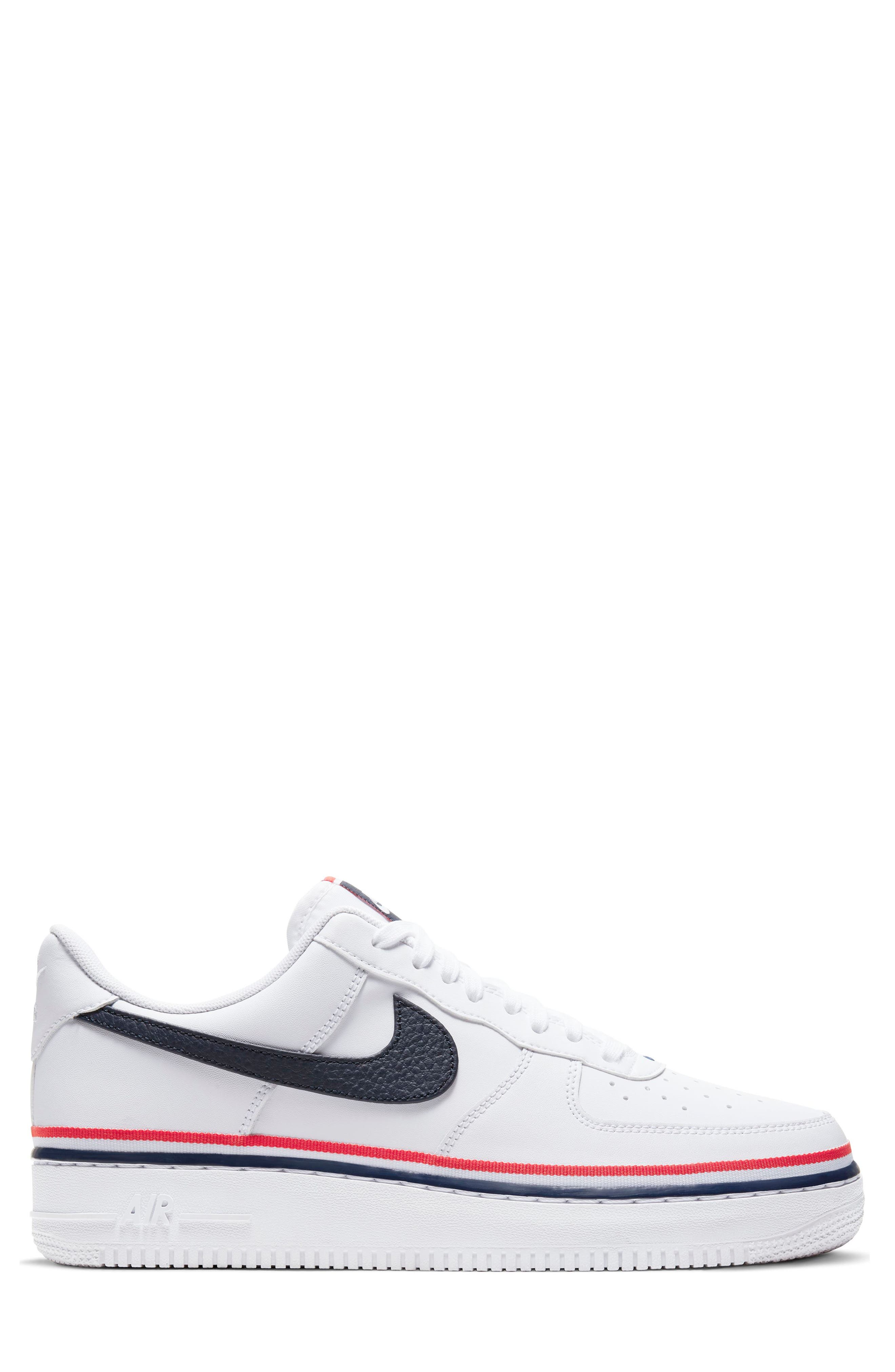 AIR FORCE 1 07 LV8 1 SNEAKER, Alternate, color, WHITE/ OBSIDIAN/ HABANERO RED
