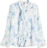 Anne Klein Ruffle Tie Neck Top