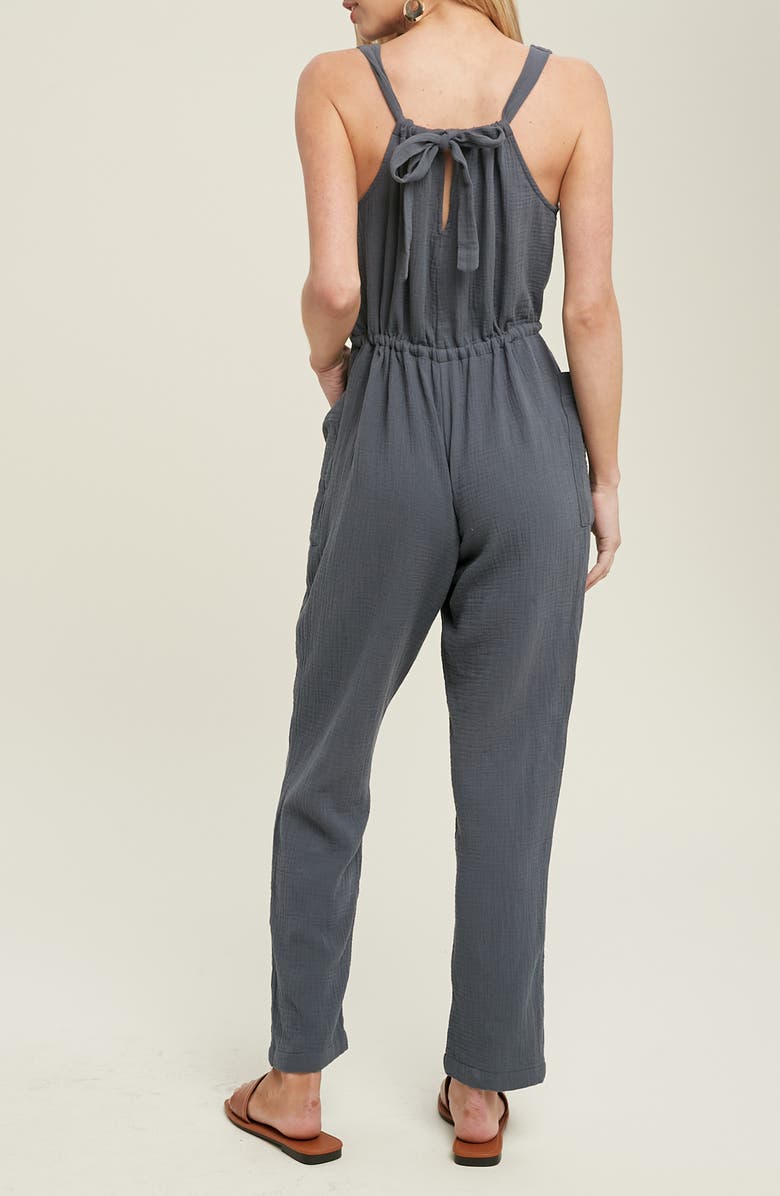 WISHLIST Textured Jumpsuit, Alternate, color, Navy