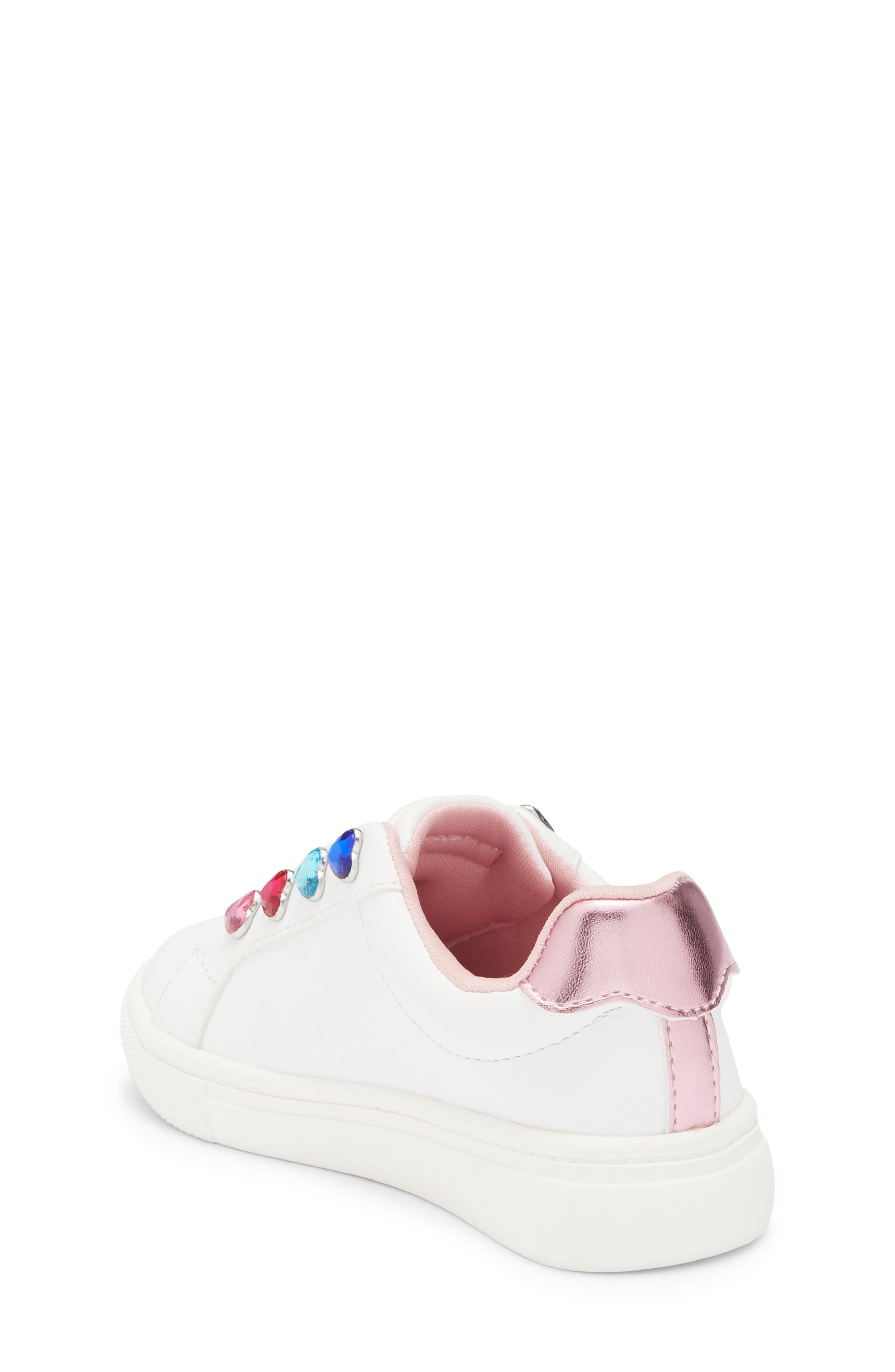 Kids' Saydie Jewel Heart Sneaker, Alternate, color, WHITE
