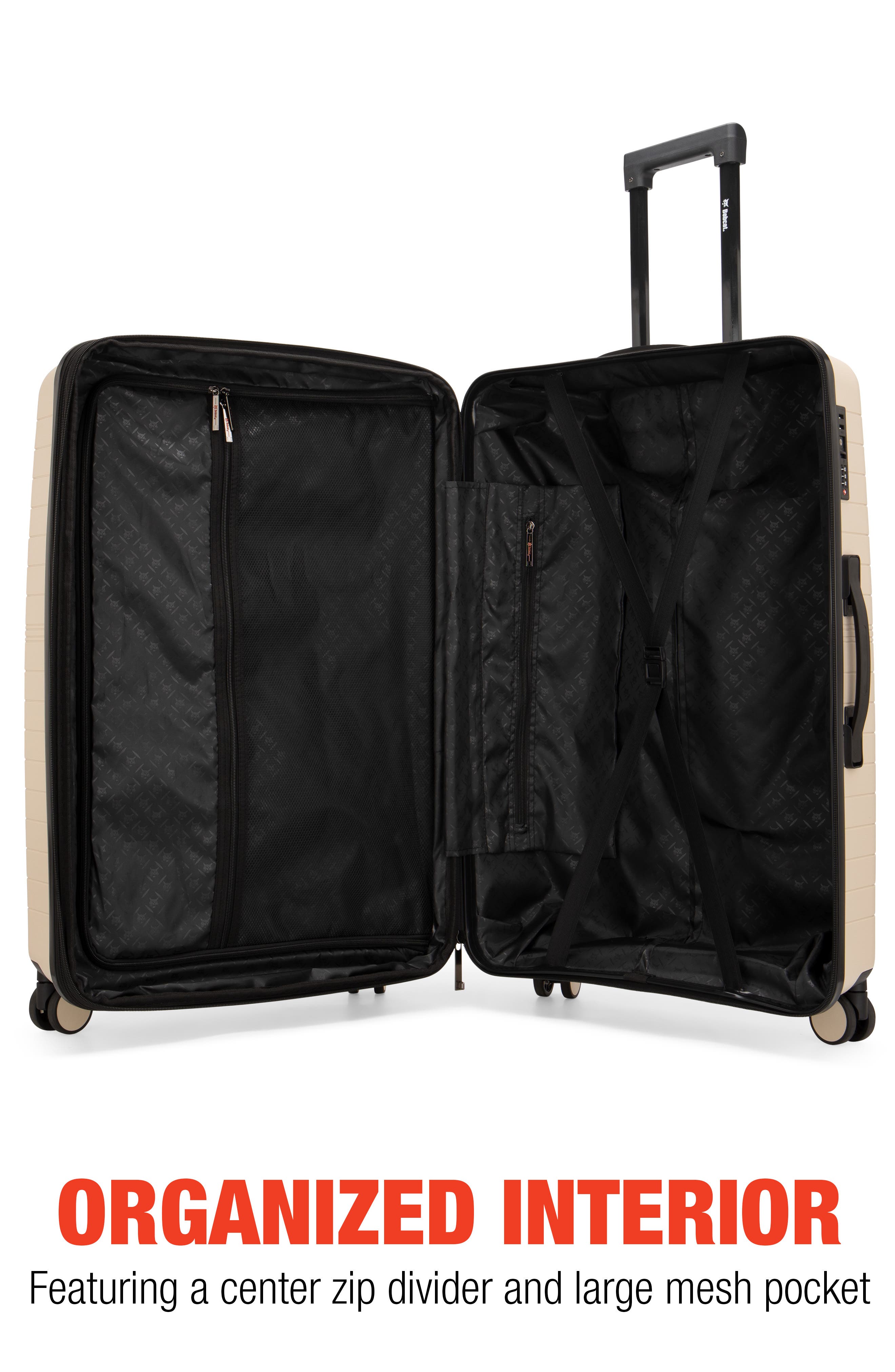 Bobcat Excavator 3 Piece Expandable Spinner Luggage Set with TSA Lock, Alternate, color, Khaki