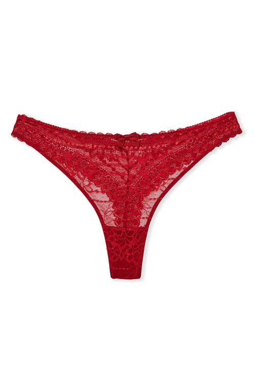 Etam Panama Lace Thong In Cardinal
