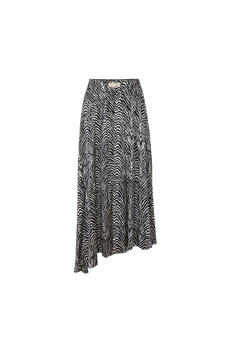 PCFG Pure Silk Zebra Long Skirt, Main, color, Black
