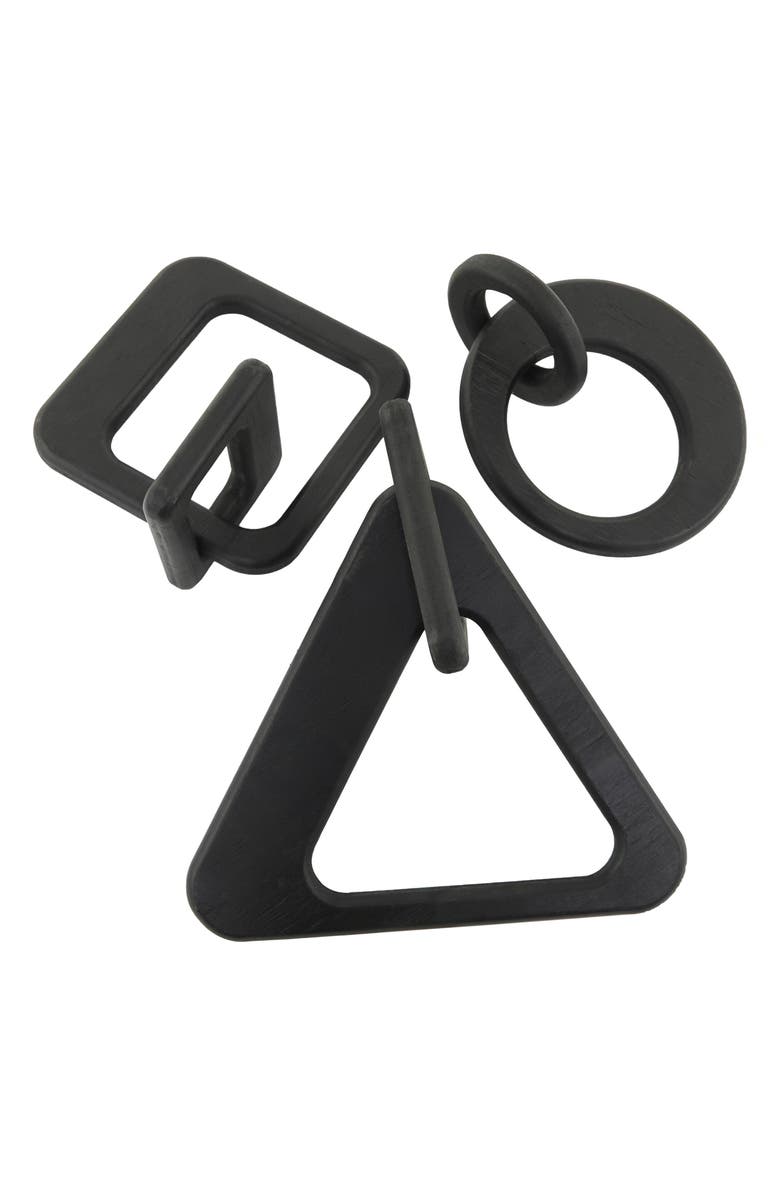 UMA Set of 3 Geometric Chain Link Sculptures, Main, color, Black