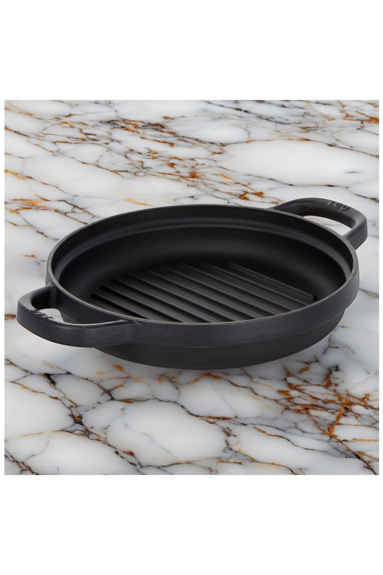 Leo Graphite Cast Iron Grill Pan, Alternate, color, BLACK