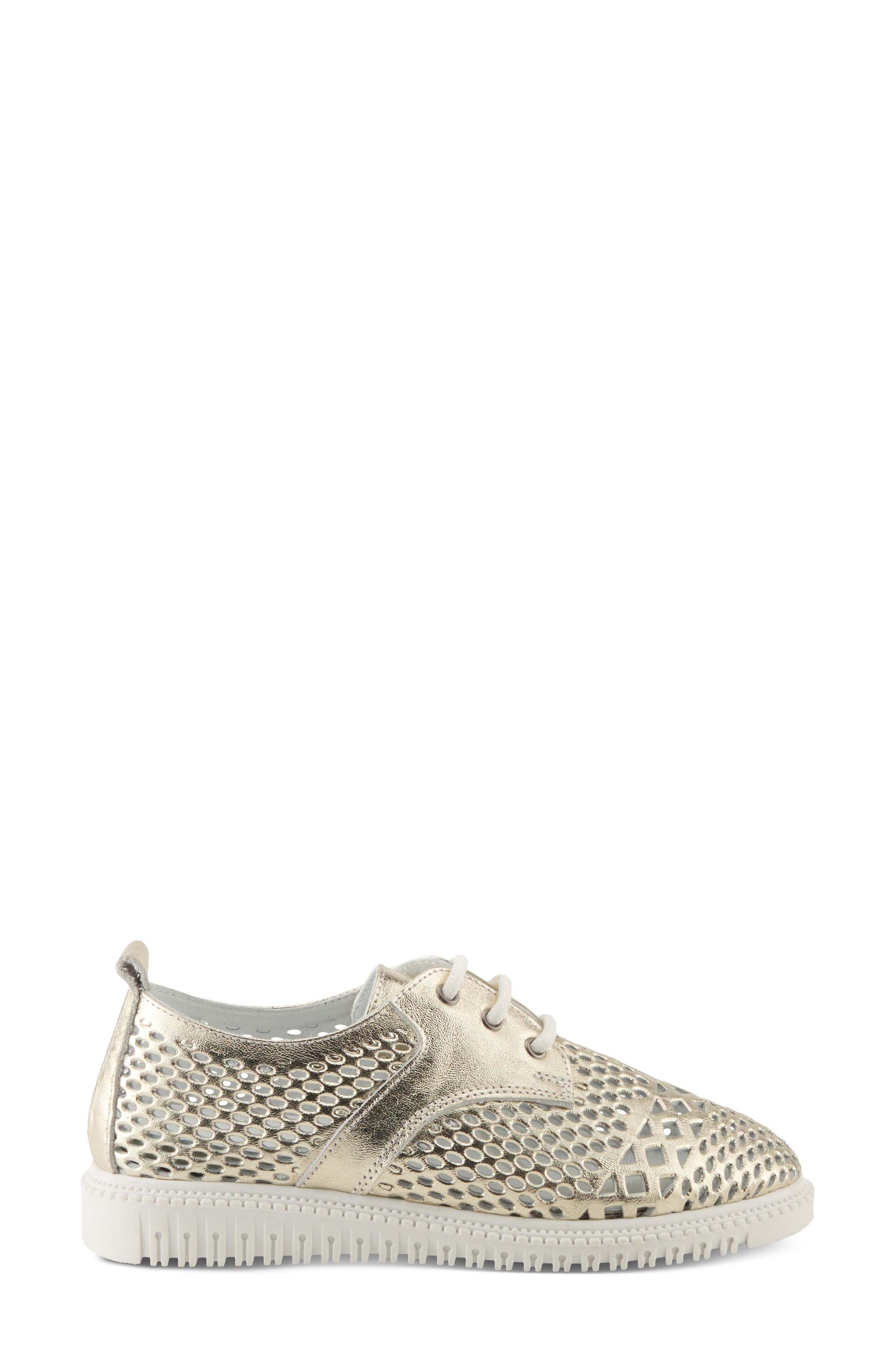 Perforated Sneaker, Alternate, color, GOLD
