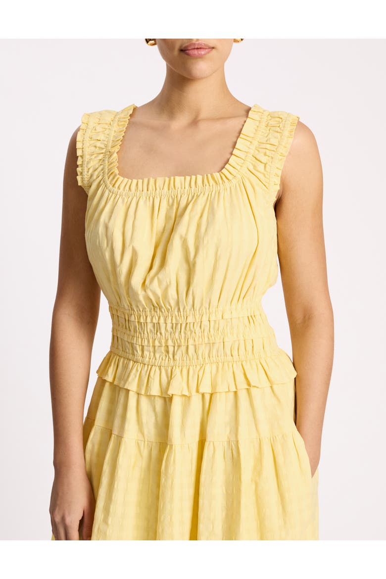 Seersucker Sleeveless Midi Dress, Alternate, color, Lemon