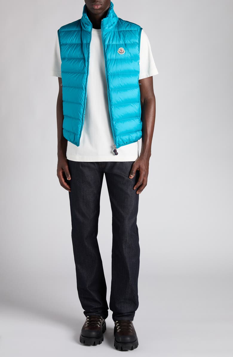 Moncler Rocoque Down Puffer Vest, Alternate, color, Green Blue Slate