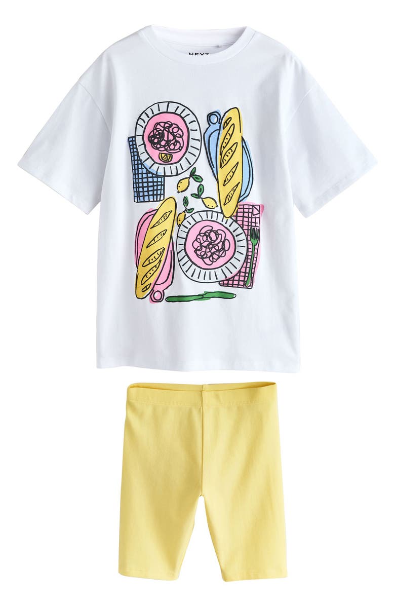 NEXT Kids' Graphic T-Shirt & Shorts Set, Main, color, Multi