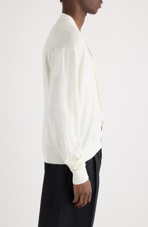 Jacquemus Le Cardigan Brode Merino Wool Blend Cardigan In White