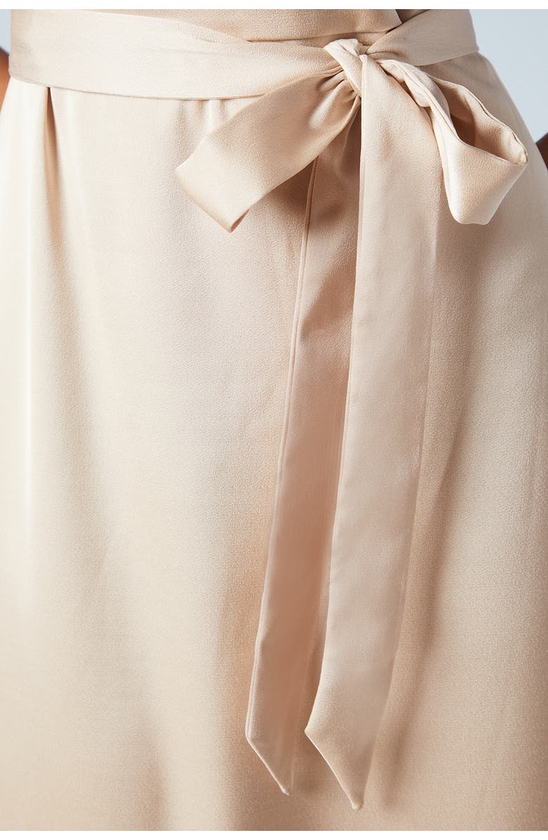 Oasis One Shoulder Satin Maxi Bridesmaid Dress, Alternate, color, Champagne